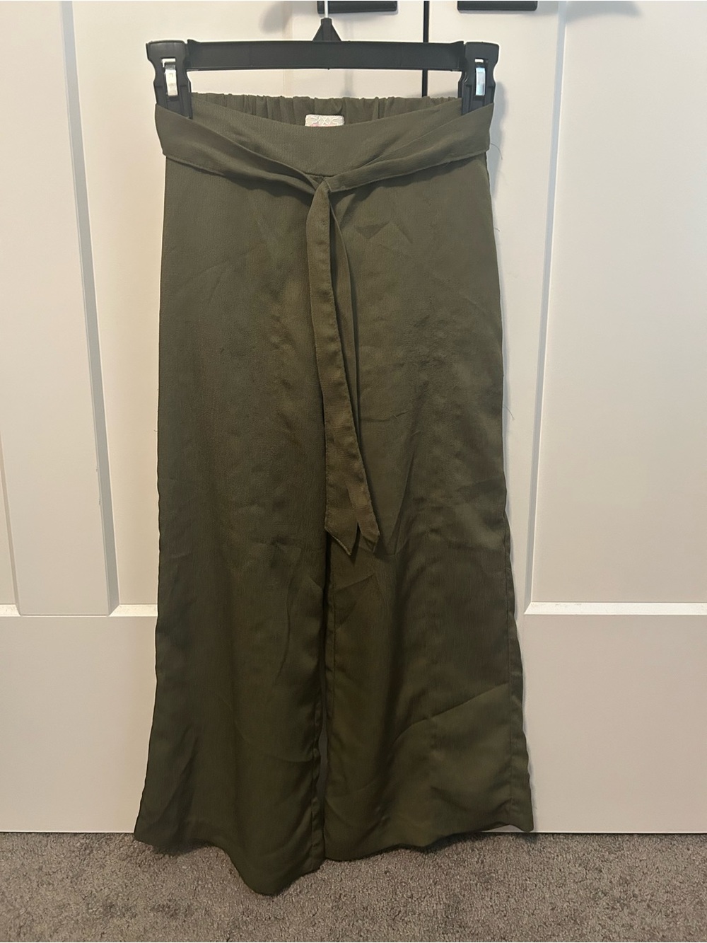 GB girls Olive Green Tie-Waist pants